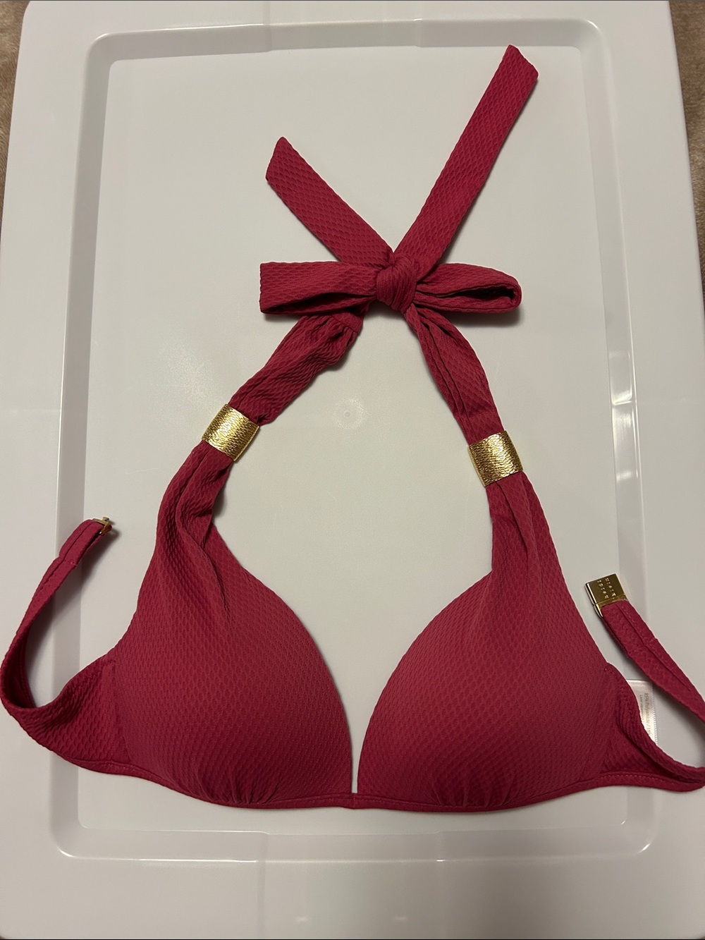Heidi Klein Halted Slider Bikini Top Magenta, Size S